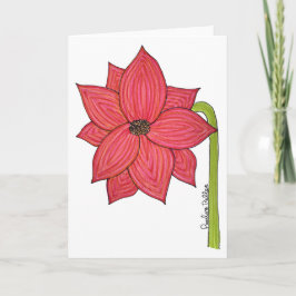 Red Flower with white background blank Kaart