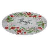 Red Flower Wreath Rustic, aangepast Snijplank (Hoek)