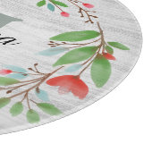 Red Flower Wreath Rustic, aangepast Snijplank (Hoek)