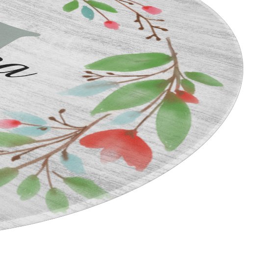 Red Flower Wreath Rustic, aangepast Snijplank (Hoek)