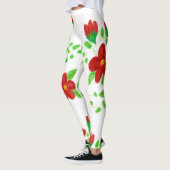 Red Flowered Designer Leggings (Links)