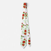 Red Flowered Fashionable Stropdas (Voorkant)