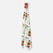 Red Flowered Fashionable Stropdas (Achterkant)