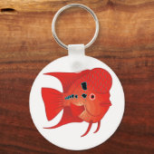 Red Flowerhorn Fish Sleutelhanger (Voorkant)