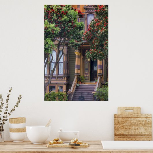 Red Flowering Gum Tree Frames Victorian Style Poster (Keuken)