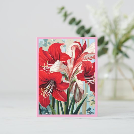 RED FLOWERS #1 BRIEFKAART (Staand voorkant)