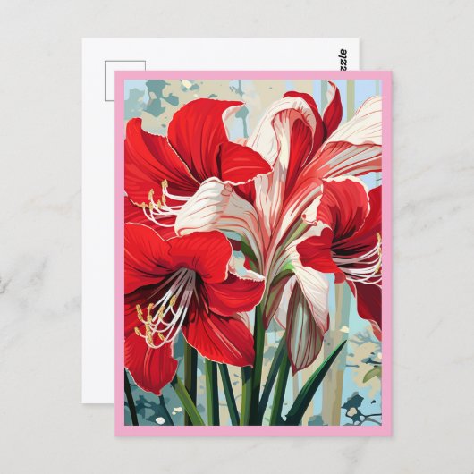 RED FLOWERS #1 BRIEFKAART (Voorkant / Achterkant)