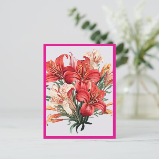 RED FLOWERS #2 BRIEFKAART (Staand voorkant)