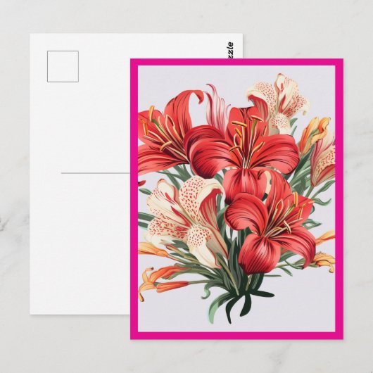 RED FLOWERS #2 BRIEFKAART (Voorkant / Achterkant)