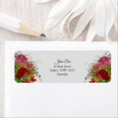 Red Flowers Adresetiketten – gepersonaliseerd Etiket (Insitu)
