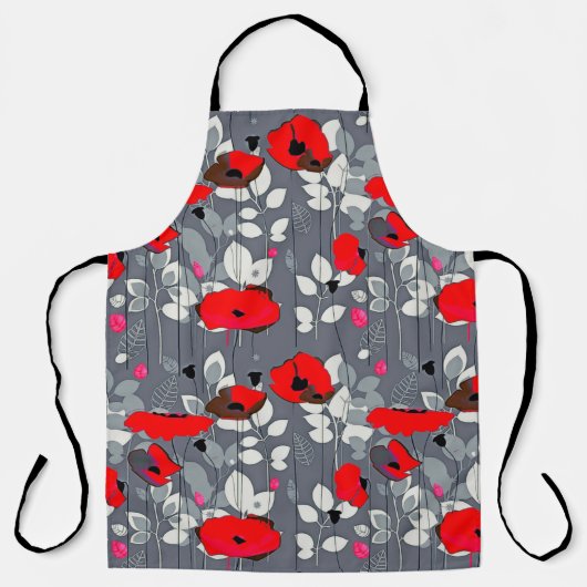 Red Flowers All-Over Print Schort (Voorkant)
