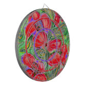 Red Flowers Art Fantasy Dartboard Dartbord (Voorkant Links)
