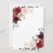 Red Flowers Baby shower Invitation Kaart (Achterkant)