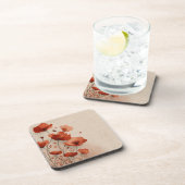 Red flowers.  bier onderzetter (Rechterzijde)