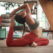 Red Flowers Bold Elegant Pattern Hype Leggings