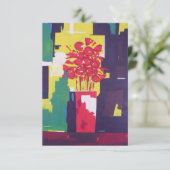 Red Flowers Bouquet Painting - Red Vase - Modern Kaart (Staand voorkant)