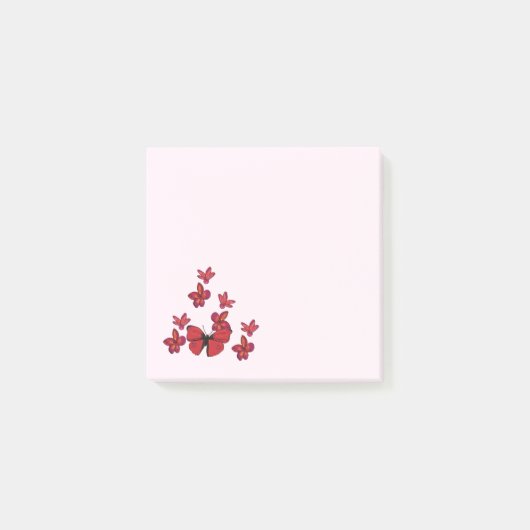 Red Flowers Butterfly Post-it® Notes (Voorkant)