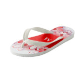 Red Flowers Custom Kinder Teenslippers (Schuin)