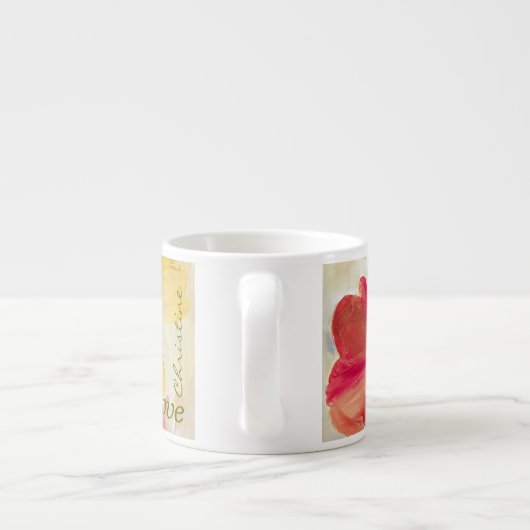 Red Flowers Espresso Cups Espresso Kop (Achterkant)