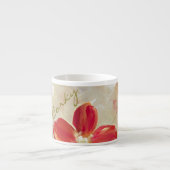 Red Flowers Espresso Cups Espresso Kop (Voorkant)
