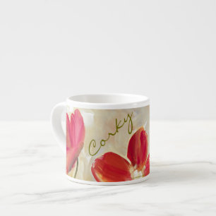 Red Flowers Espresso Cups Espresso Kop