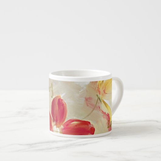 Red Flowers Espresso Cups Espresso Kop (Voorkant rechts)