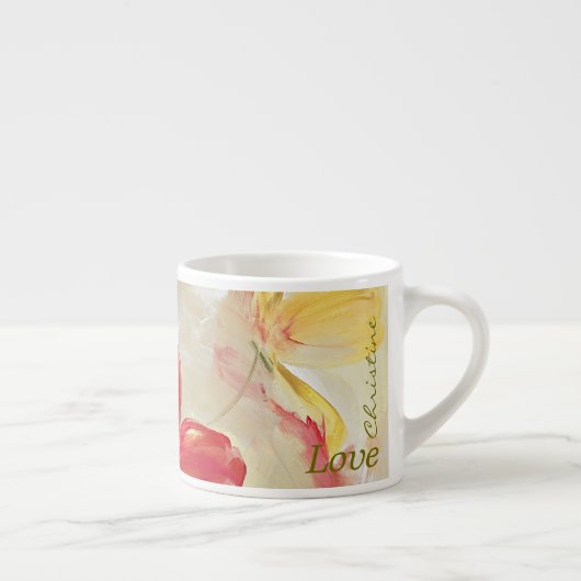 Red Flowers Espresso Cups Espresso Kop (Rechts)