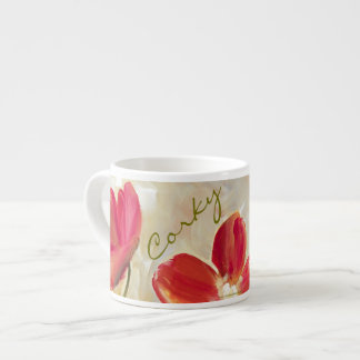 Red Flowers Espresso Cups Kop