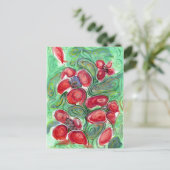 Red Flowers Fantasy Briefkaart (Staand voorkant)