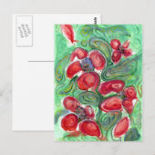 Red Flowers Fantasy Briefkaart (Voorkant / Achterkant)