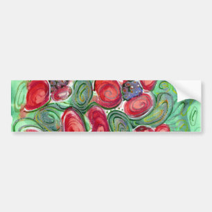 Red Flowers Fantasy Bumpersticker