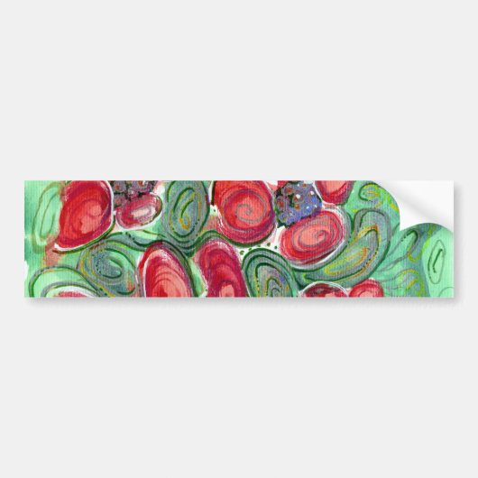 Red Flowers Fantasy Bumpersticker (Voorkant)