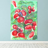 Red Flowers Fantasy Canvas Afdruk (Insitu (Houten vloer))