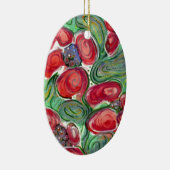 Red Flowers Fantasy Keramisch Ornament (Rechts)