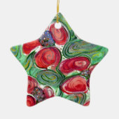 Red Flowers Fantasy Keramisch Ornament (Voorkant)