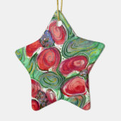 Red Flowers Fantasy Keramisch Ornament (Links)