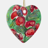 Red Flowers Fantasy Keramisch Ornament (Rechts)