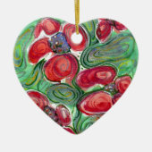 Red Flowers Fantasy Keramisch Ornament (Voorkant)