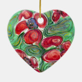 Red Flowers Fantasy Keramisch Ornament (Achterkant)