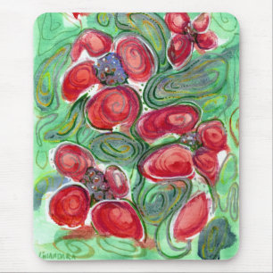 Red Flowers Fantasy Muismat
