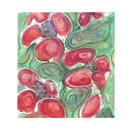 Red Flowers Fantasy Notitieblok (Voorkant)