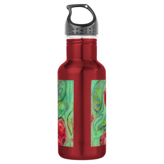 Red Flowers Fantasy Waterfles (Achterkant)