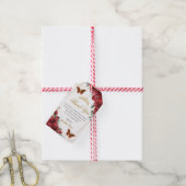 Red Flowers Floral Quinceanera Butterflies Quince Cadeaulabel (Met Touw)