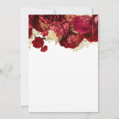 Red Flowers Gold Foil Glam 60th Birthday Kaart (Achterkant)