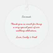 Red Flowers Gown Bridesmaid Kerstannament Metalen Ornament (Achterkant)