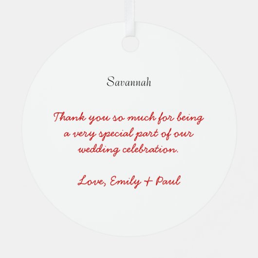 Red Flowers Gown Bridesmaid Kerstannament Metalen Ornament (Achterkant)