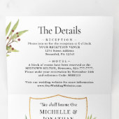 Red Flowers Greenery in één Christelijk huwelijk Drieluik Uitnodiging (Binnenzijde eerst)