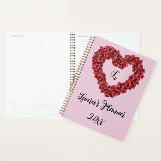 Red Flowers Heart met tekst, Afbeeldingen Planner (Display)