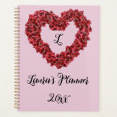 Red Flowers Heart met tekst, Afbeeldingen Planner (Voorkant)