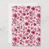 Red Flowers Hearts Birthday Kaart (Achterkant)